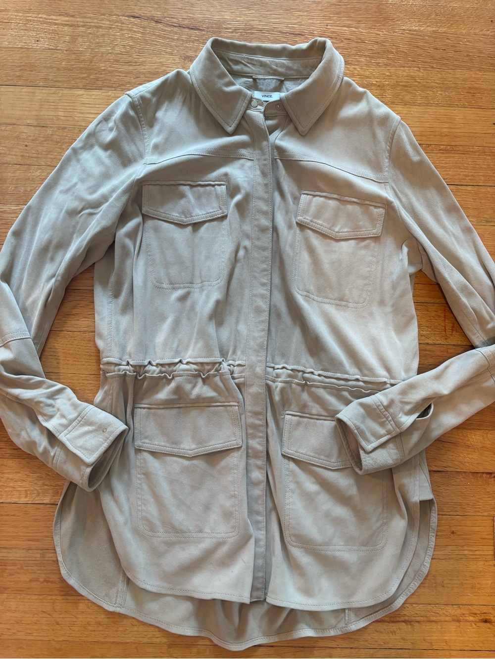 Vince Women's Tan Suede Utility Jacket - Sz M